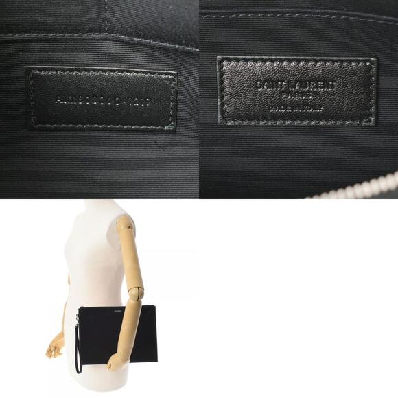 SAINT LAURENT Black Calfskin Clutch Bag - Picture 12 of 12